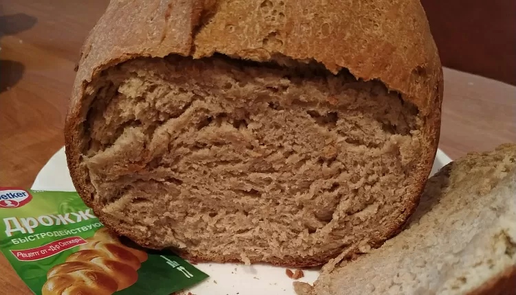 Хлеб из цельнозерновой муки в хлебопечке