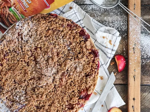 Фото рецепта Сливовый пирог с корицей ﻿