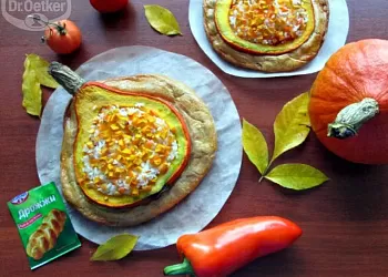 Осенняя пицца-тыква с овощами