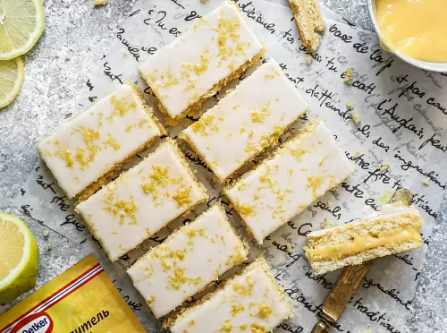 Фото рецепта  Лимонные пирожные (полоски)