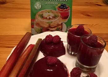 Ароматное желе из ревеня и свежей малины с желатином от Dr.Bakers
