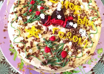 Тортик ванильно- шоколадный с кремом тирамису