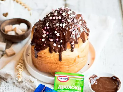 Фото рецепта Кулич Краффин с сушёной клюквой