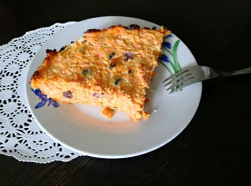 Фото рецепта Морковно творожная запеканка.