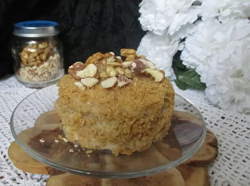 Фото рецепта Постный торт Наполеон