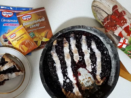 Фото рецепта Открытый пирог с вишней