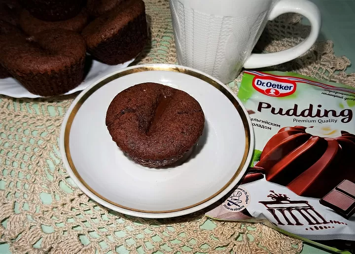 Шоколадные кексы на основе пудинга фото