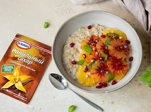 Фото рецепта Ванильная овсяная каша на молоке