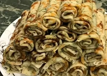 Блинчики с сыром и зеленью 