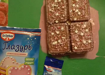 Творожный тортик из печенья