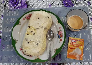 Запеканка с яблоком и изюмом в микроволновке