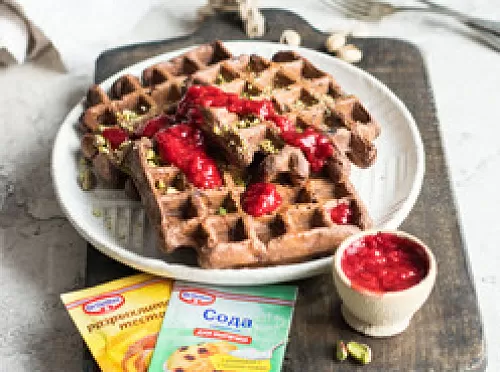 Фото рецепта Шоколадные вафли