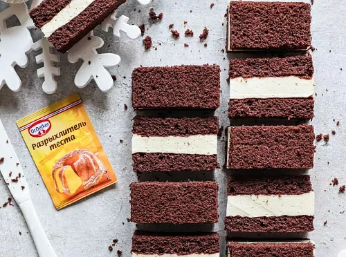 Фото рецепта Пирожное "Молочный ломтик"