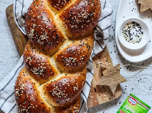 Фото рецепта Косичка с сыром и беконом