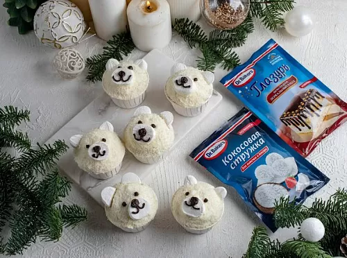 Капкейки «Белые мишки»
