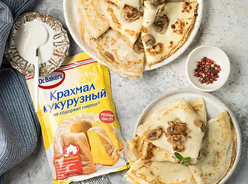 Фото рецепта Блины с грибным припеком