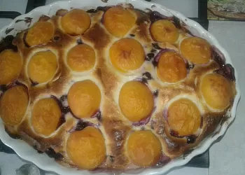 Запеканка с абрикосами и черной смородиной