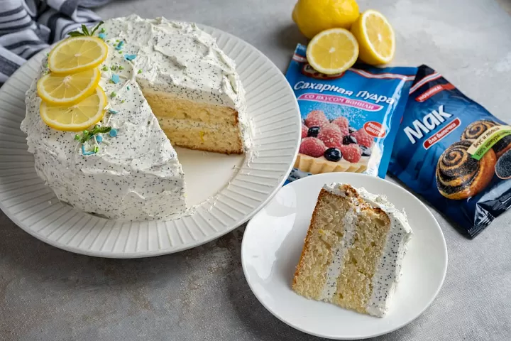  Лимонный торт с масляным кремом