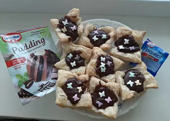Слоеные корзиночки с пудингом Dr.Bakers