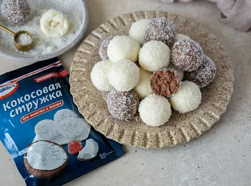 Кокосовые шарики с творогом