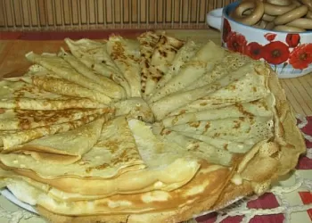 Тонкие блинчики без яиц