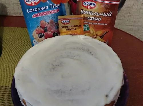 Фото рецепта Манник со сметанным кремом