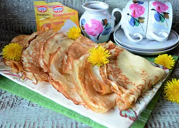 Блины на сметане тонкие с дырочками