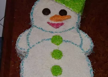 Торт Снеговик из слоёного теста
