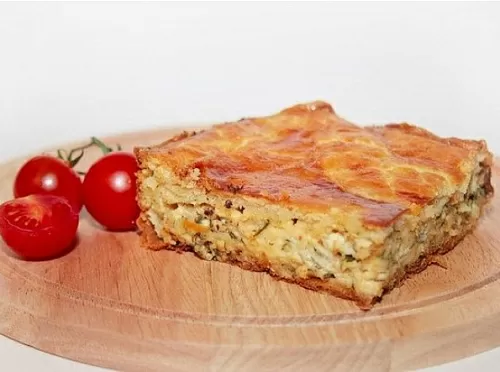 Фото рецепта Пирог с сыром и луком