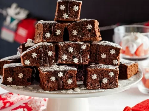 Фото рецепта Заснеженные брауни