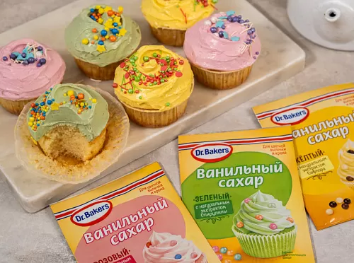 Капкейки с цветным кремом