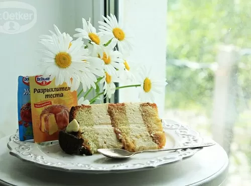 Фото рецепта Торт-мусс сметана-карамель