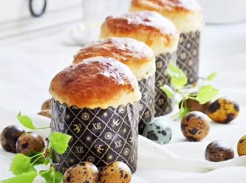 Фото рецепта Быстрые пасхальные куличи