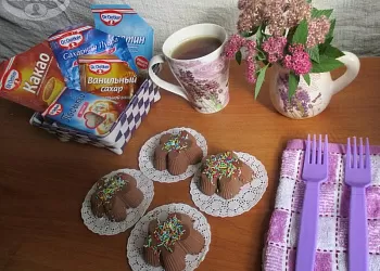 Сметано-шоколадный десерт
