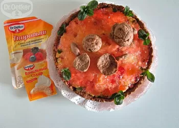 Творожный пирог с курагой