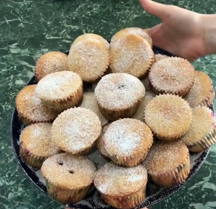 Кексики с черничным джемом фото рецепта