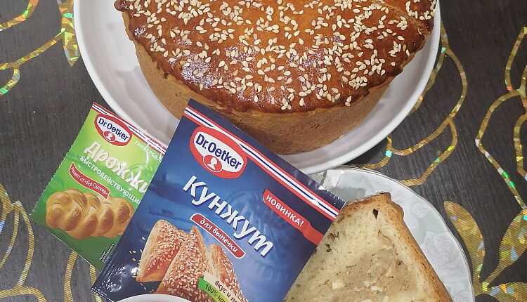 Заливной пирог с курицей и грибами 