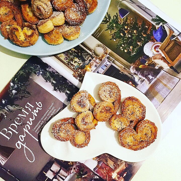 Слоеные сахарные ушки с маком фото рецепта