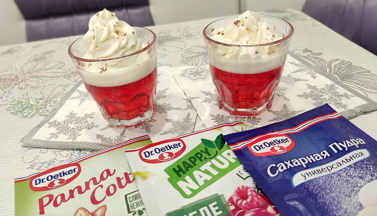 Желе со взбитыми сливками