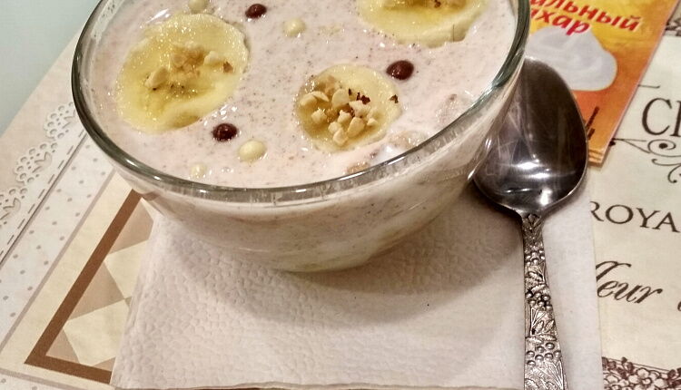 Каша с желе (ленивая овсянка)