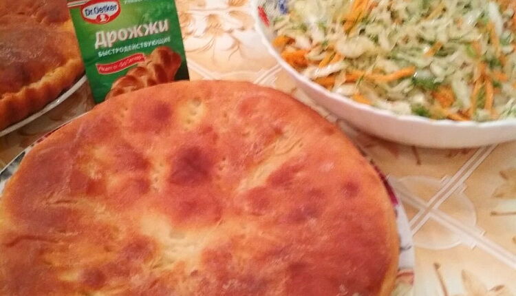 Заливной пирог с курицей и грибами 