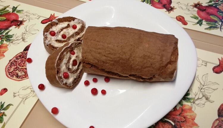 Шоколадный ПП рулет
