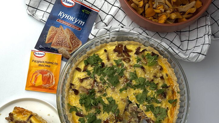 Киш с лисичками фото