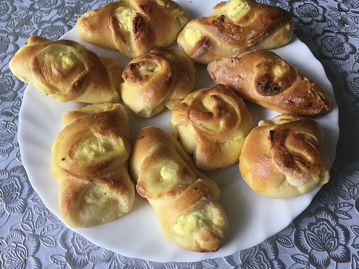 Розочки с творогом фото