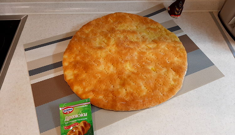 Заливной пирог с курицей и грибами 