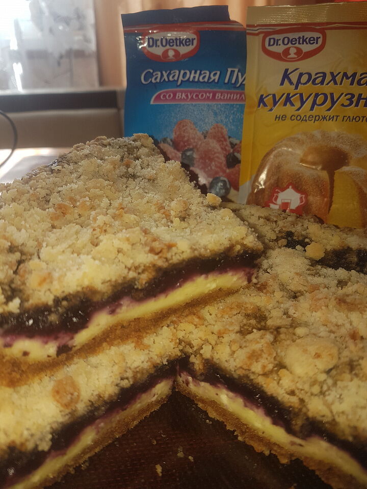 пирог с начинкой из творога и черники фото рецепта