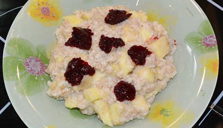 Каша с желе (ленивая овсянка)