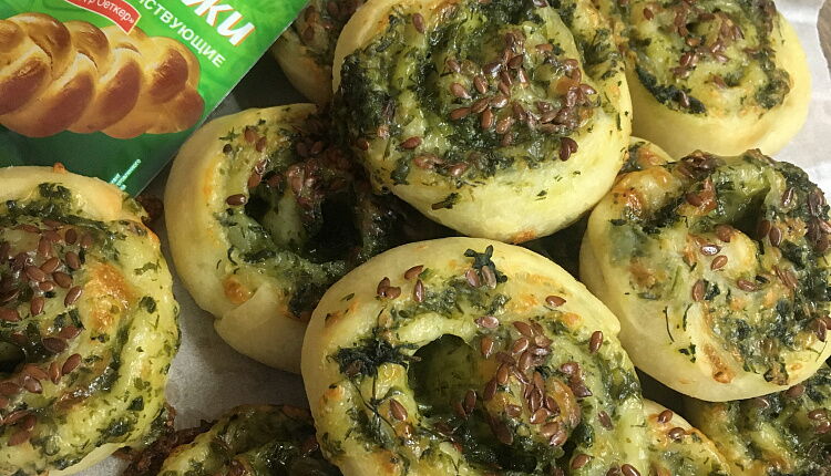 Рулетики с сыром и зеленью