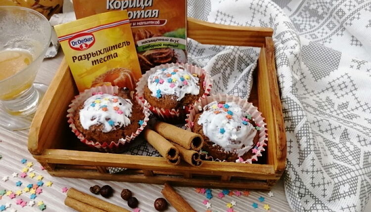 Морковные маффины с глазурью