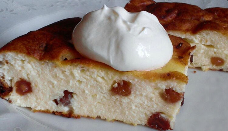 Творожная запеканка с изюмом